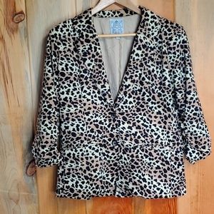 🐞Maxim Studio Leopard Print Cropped Jacket Size L